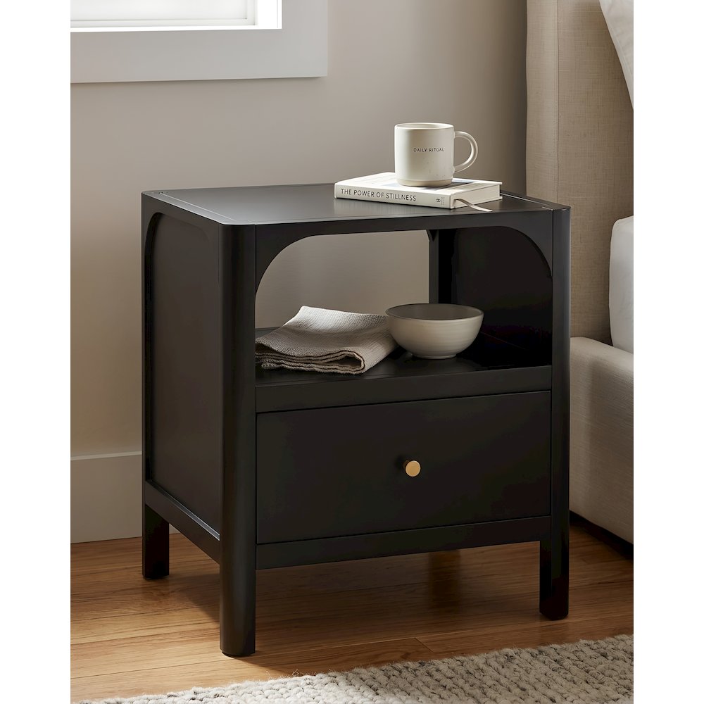 Wallis 1-drawer Nightstand in Black