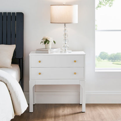 Arezzo 2-drawer Modern Nightstand in White
