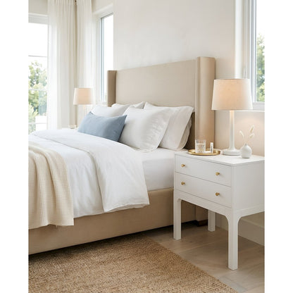 Arezzo 2-drawer Modern Nightstand in White