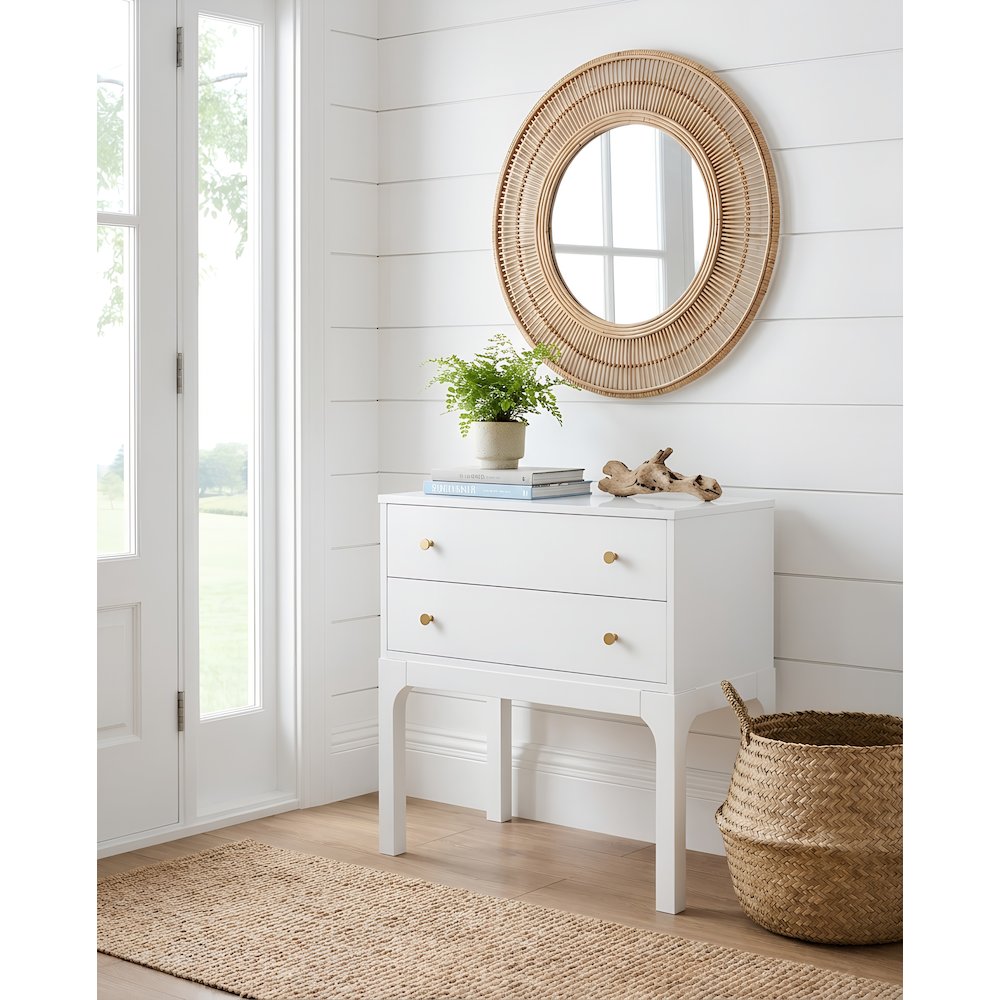 Arezzo 2-drawer Modern Nightstand in White