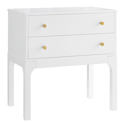Arezzo 2-drawer Modern Nightstand in White