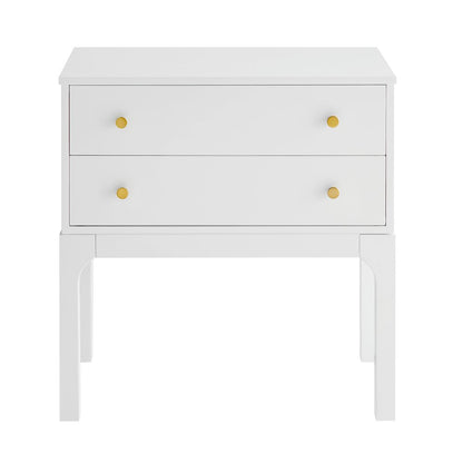 Arezzo 2-drawer Modern Nightstand in White