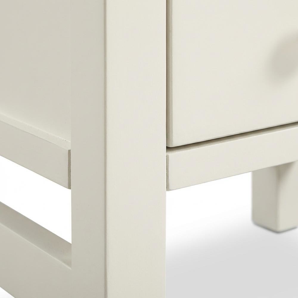 Antique White Nightstand with 4 Drawers and Faux Keyhole Accents