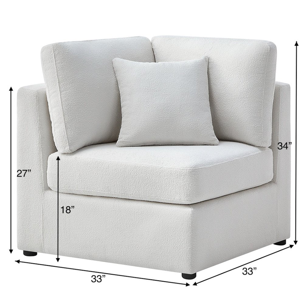 Chandler Corner Wedge Chair - Ivory