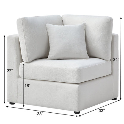 Chandler Corner Wedge Chair - Ivory