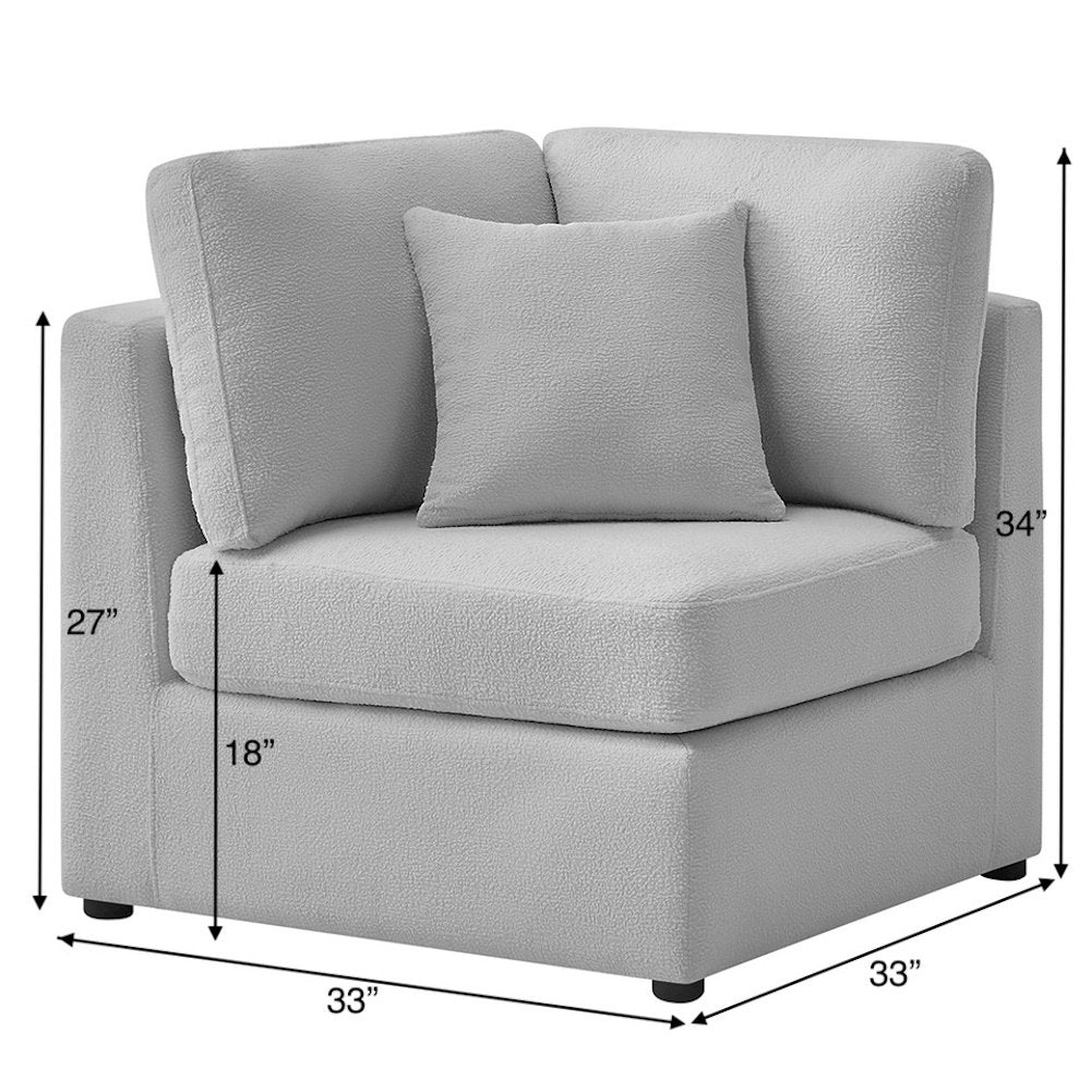 Chandler Corner Wedge Chair - Gray