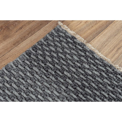 Hand Woven Flat Weave Pile Wool/ Polyester Rug, 5' x 7'6"