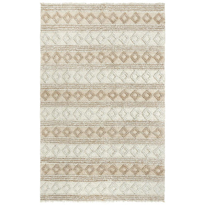 Hand Woven Flat Weave Pile Wool/ Polyester Rug, 5' x 7'6"