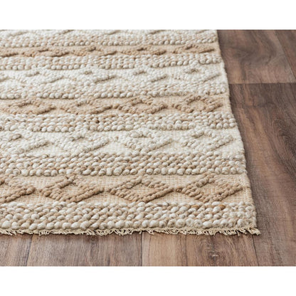 Hand Woven Flat Weave Pile Wool/ Polyester Rug, 5' x 7'6"