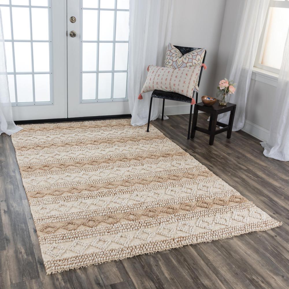 Hand Woven Flat Weave Pile Wool/ Polyester Rug, 5' x 7'6"
