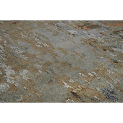 Hand Knotted Cut Pile Wool/ Viscose Rug, 10' x 14'