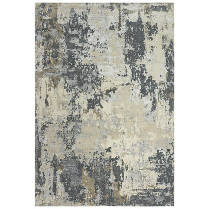 Hand Knotted Cut Pile Wool/ Viscose Rug, 10' x 14'