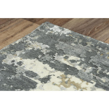 Hand Knotted Cut Pile Wool/ Viscose Rug, 10' x 14'