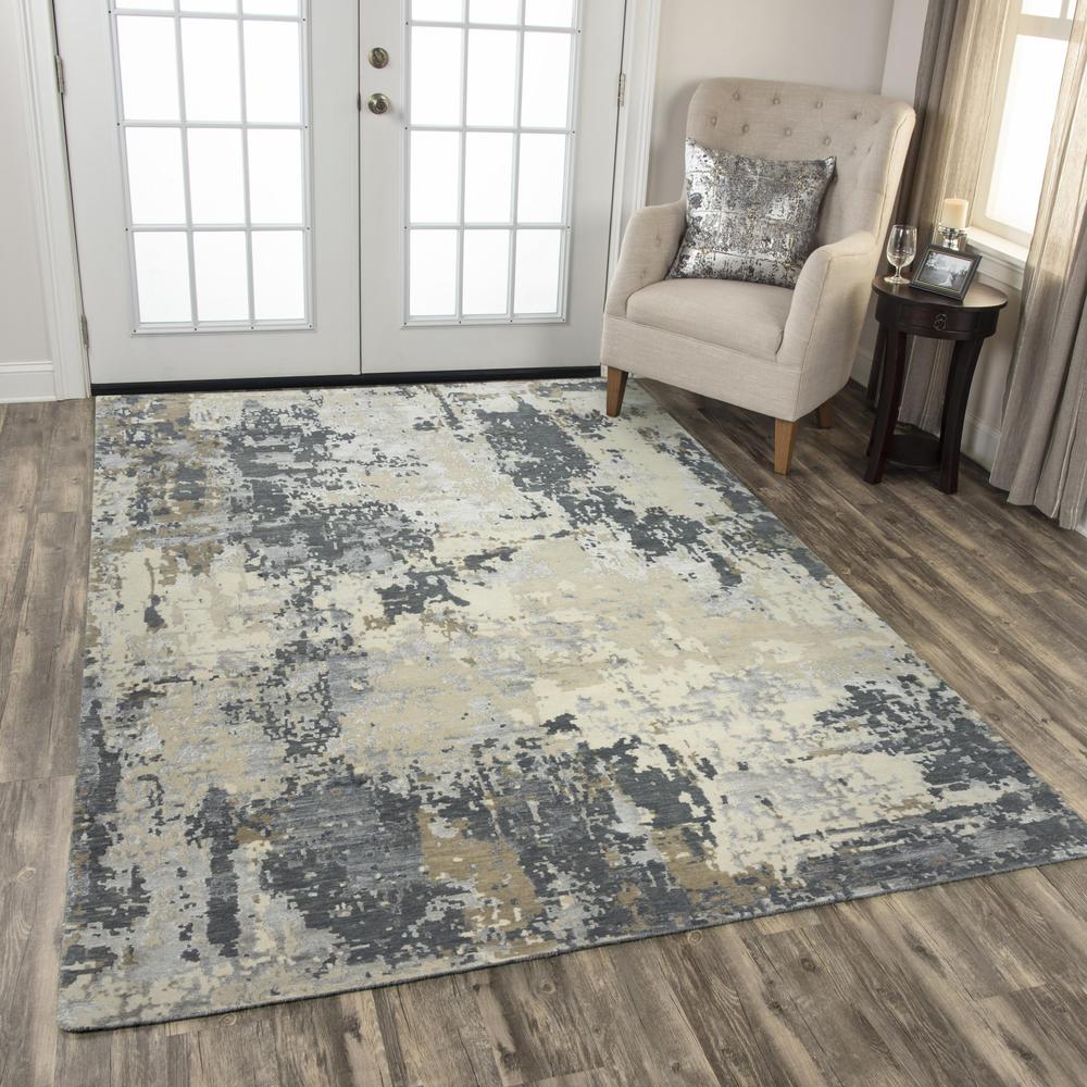 Hand Knotted Cut Pile Wool/ Viscose Rug, 10' x 14'