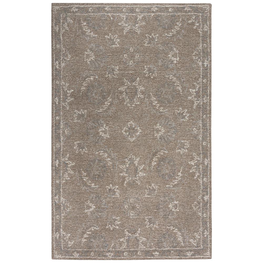 Hand Tufted Loop Pile Wool Rug, 5' x 7'6"
