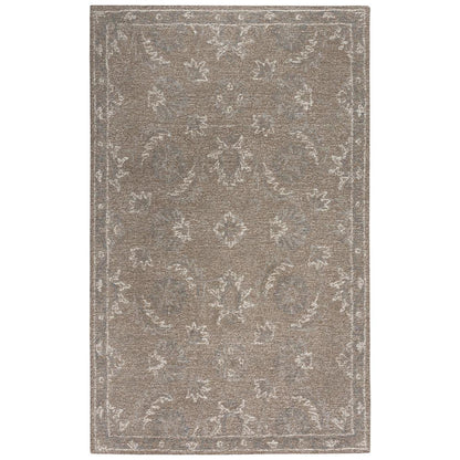 Hand Tufted Loop Pile Wool Rug, 5' x 7'6"