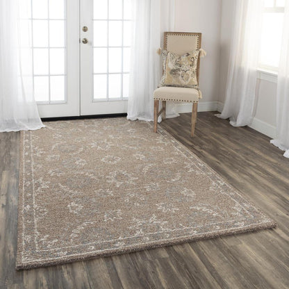Hand Tufted Loop Pile Wool Rug, 5' x 7'6"