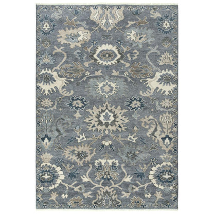 Hand Knotted Cut Pile Hand Spun Wool/ Tencel Rug, 6' x 9'