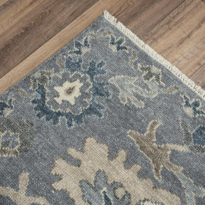 Hand Knotted Cut Pile Hand Spun Wool/ Tencel Rug, 6' x 9'