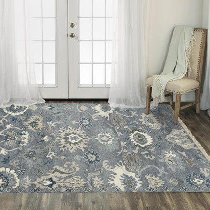 Hand Knotted Cut Pile Hand Spun Wool/ Tencel Rug, 6' x 9'