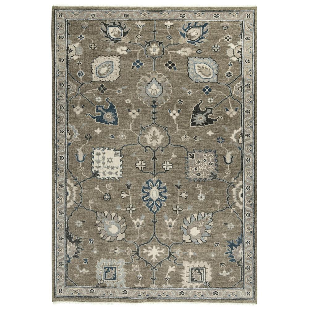 Hand Knotted Cut Pile Hand Spun Wool/ Tencel Rug, 6' x 9'