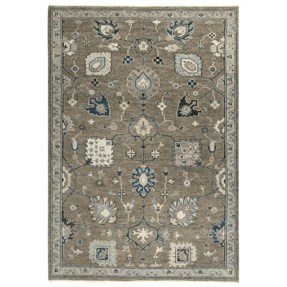 Hand Knotted Cut Pile Hand Spun Wool/ Tencel Rug, 6' x 9'