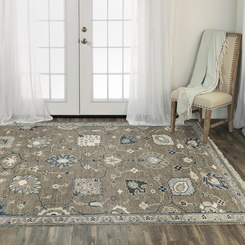 Hand Knotted Cut Pile Hand Spun Wool/ Tencel Rug, 6' x 9'
