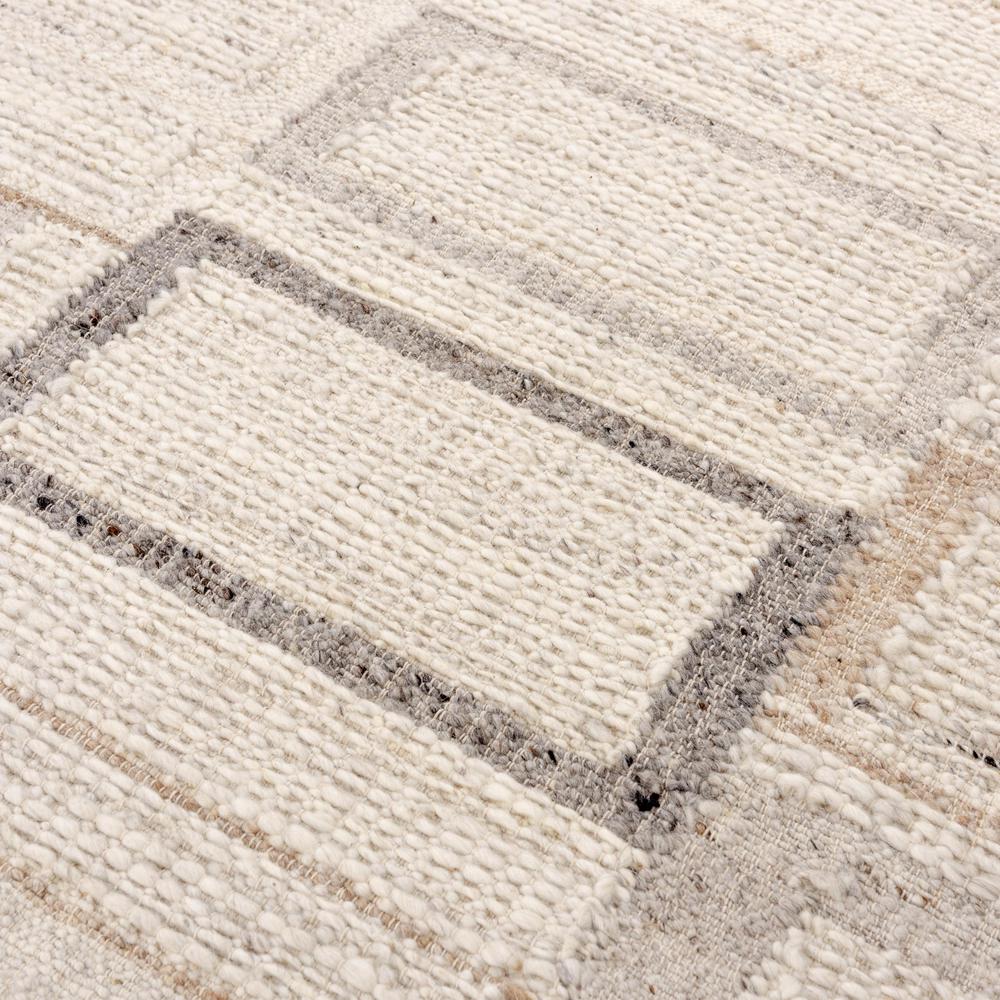 Hand Woven Flat Weave Pile Hand Spun Wool/ Cotton Rug, 5' x 7'6"