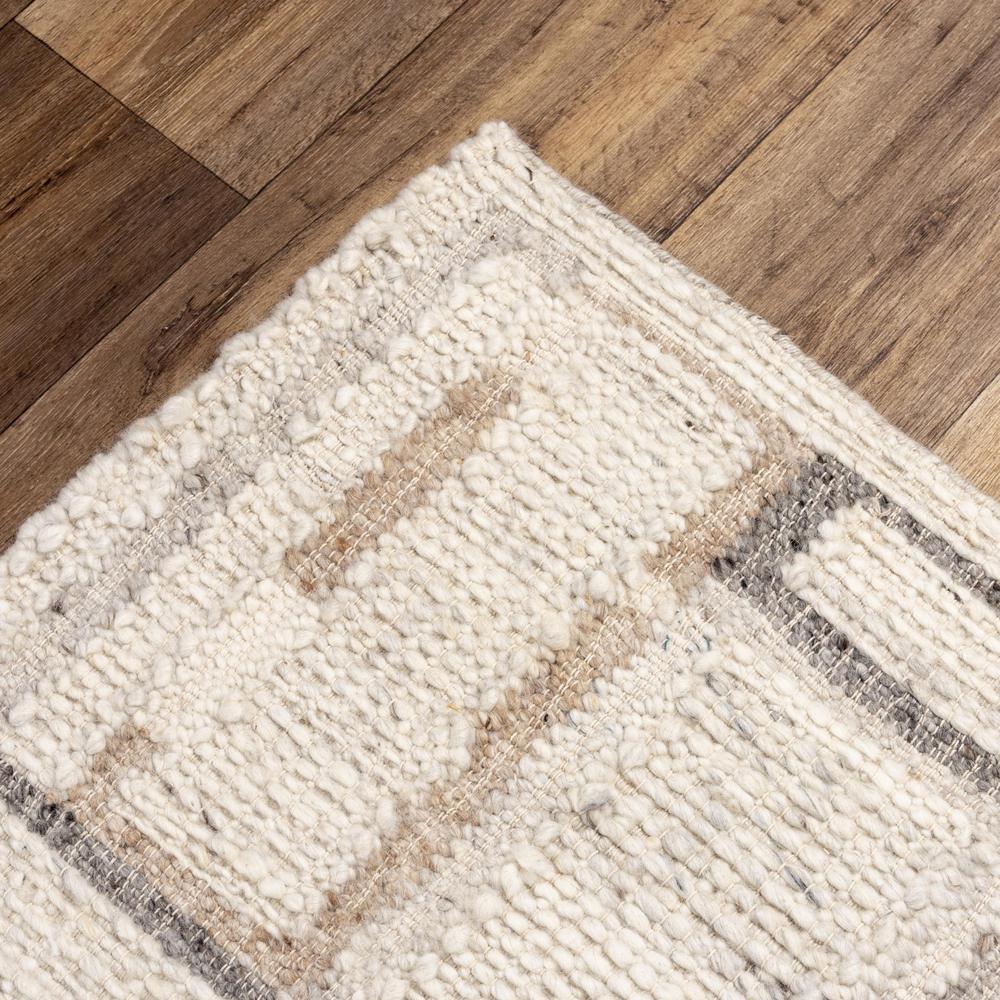 Hand Woven Flat Weave Pile Hand Spun Wool/ Cotton Rug, 5' x 7'6"