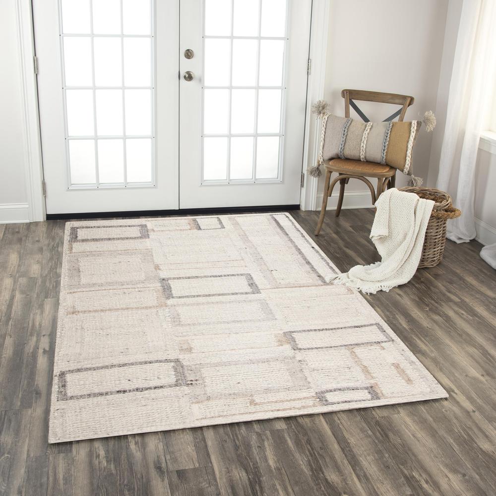 Hand Woven Flat Weave Pile Hand Spun Wool/ Cotton Rug, 5' x 7'6"