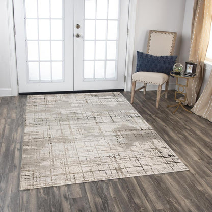 Power Loomed Cut Pile Polyester Rug, 5'3" x 7'6"