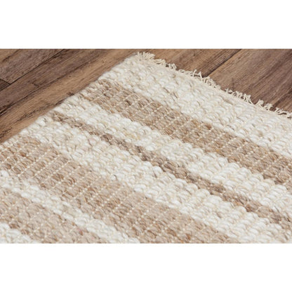 Hand Woven Flat Weave Pile Wool/ Polyester Rug, 7'6" x 9'6"