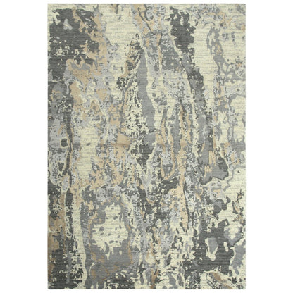 Hybrid Cut Pile Wool/ Tencel Rug, 5' x 8'