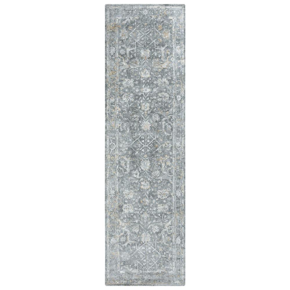 Hybrid Cut Pile Wool/ Tencel Rug, 2'6" x 8'