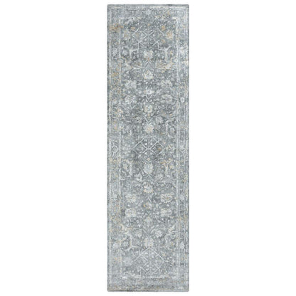 Hybrid Cut Pile Wool/ Tencel Rug, 2'6" x 8'