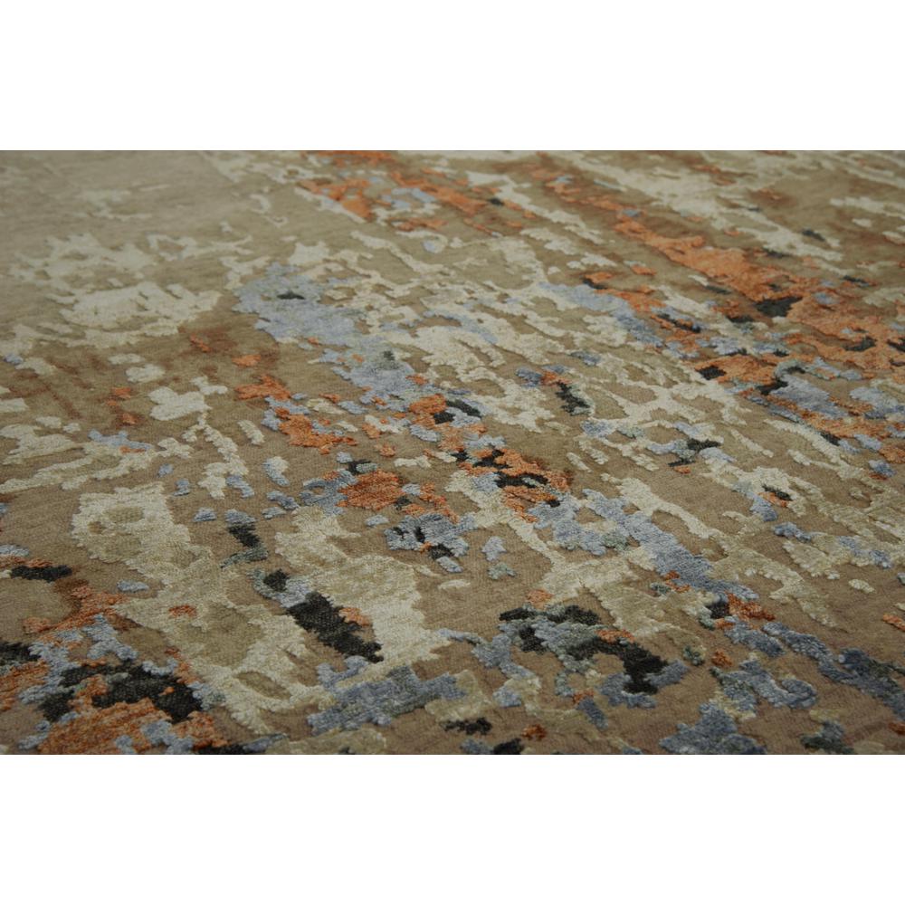 Hand Knotted Cut Pile Wool/ Viscose Rug, 6' x 9'