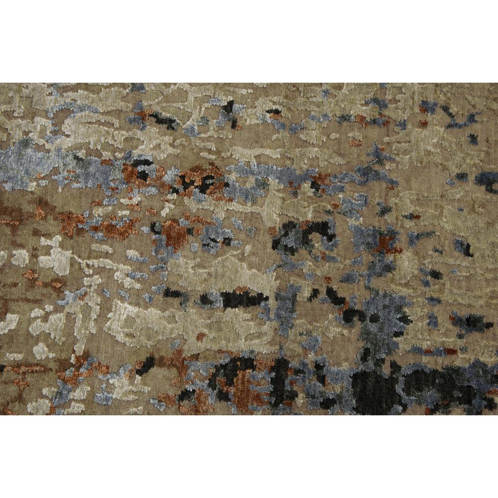 Hand Knotted Cut Pile Wool/ Viscose Rug, 6' x 9'