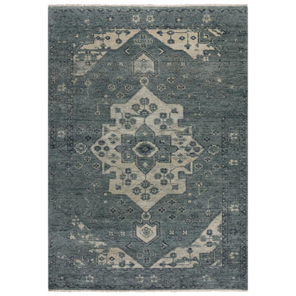 Hand Knotted Cut Pile Wool Rug, 6' x 9'