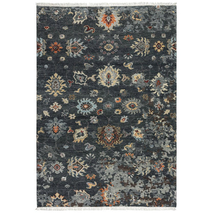 Hand Knotted Cut Pile Wool Rug, 6' x 9'
