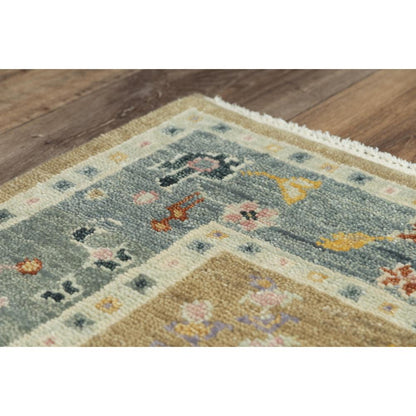 Hand Knotted Cut Pile Wool Rug, 6' x 9'