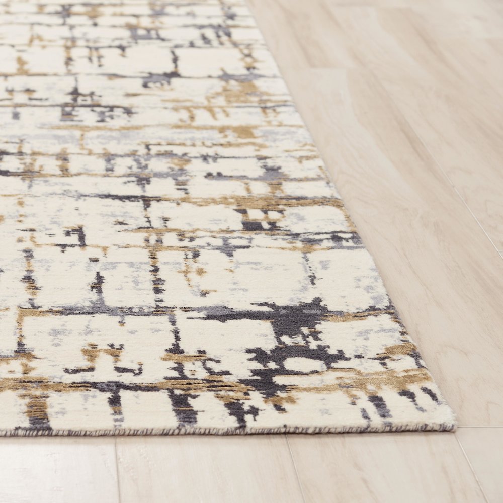 Hybrid Cut Pile NZ Wool/ Tencel Blend Rug, 2'6" x 8'