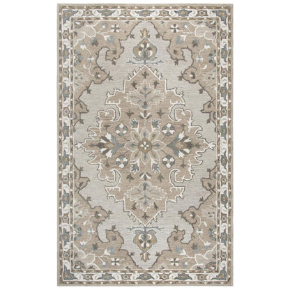 Hand Tufted Cut & Loop Pile Wool Rug, 5' x 8'