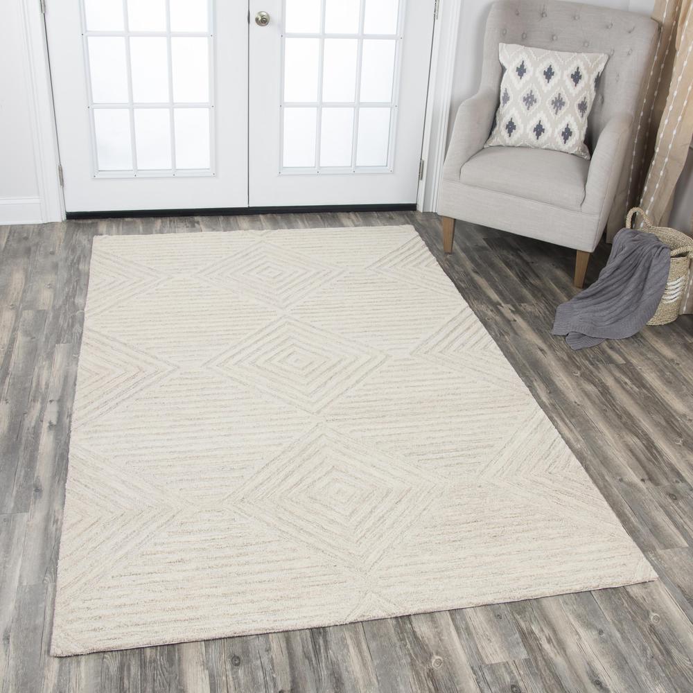 Hand Tufted Cut & Loop Pile Wool Rug, 2'6" x 8'