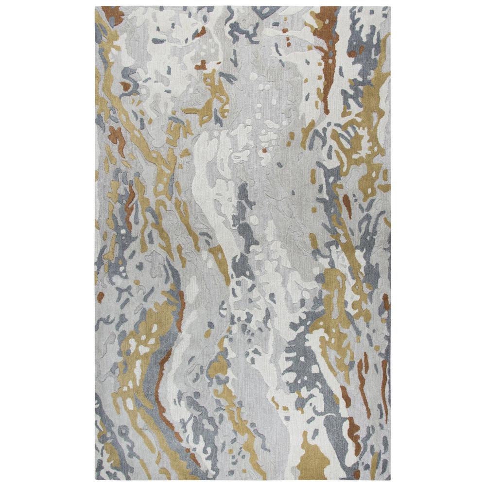 Hand Tufted Cut & Loop Pile Wool/ Viscose Rug, 5' x 8'