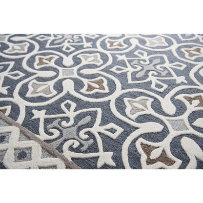 Hand Tufted Cut & Loop Pile Wool Rug, 2'6" x 8'
