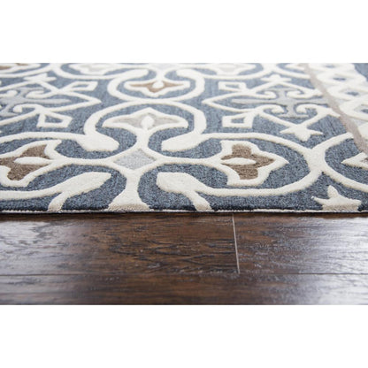 Hand Tufted Cut & Loop Pile Wool Rug, 2'6" x 8'