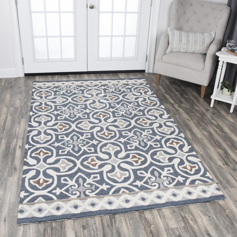 Hand Tufted Cut & Loop Pile Wool Rug, 2'6" x 8'