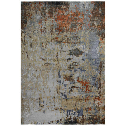 Hand Knotted Cut Pile Wool/ Viscose Rug, 8' x 10'