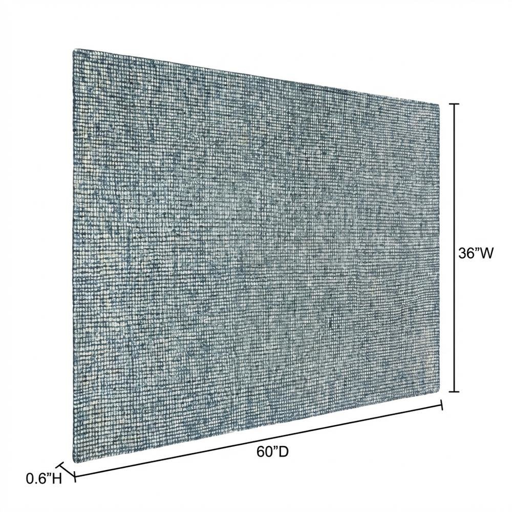 Blue Hand-Tufted Rectangle Rug with Casual Style and Cotton Backing