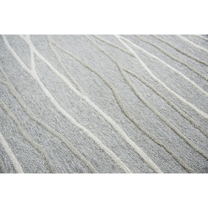 Hand Tufted Cut & Loop Pile Wool Rug, 5' x 8'